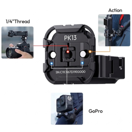 Ulanzi PK13 (C067) - mocowanie, adapter z wielofunkcyjną płytką do DJI Osmo Pocket 4/3 i Xtra Muse - szczegóły